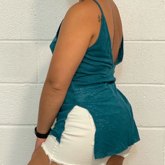 Teal loose tank top - Picture 2 of 2